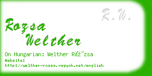 rozsa welther business card